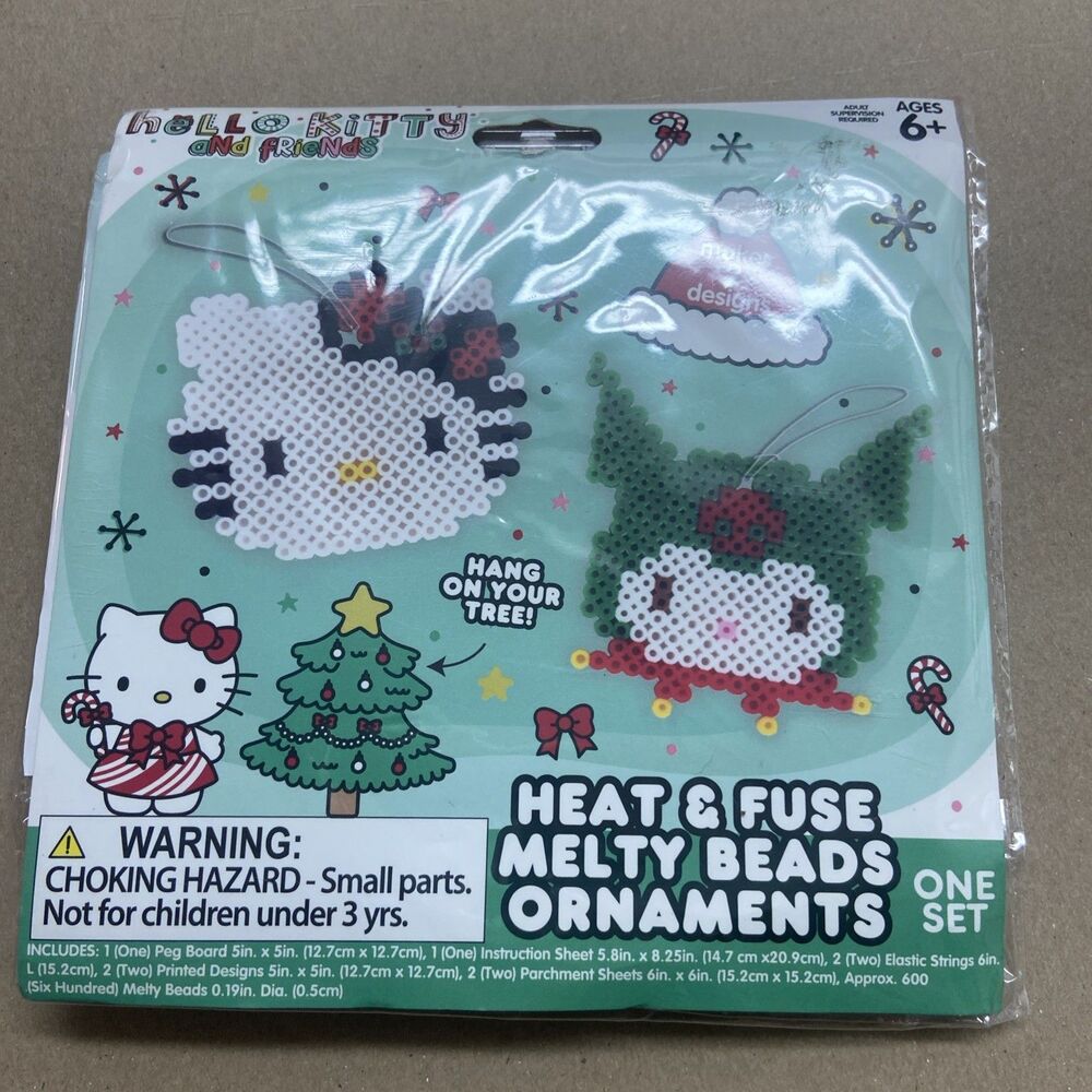Hello Kitty and Friends Heat and Fuse Melty Beads Ornaments Kit Makes 2 Designs